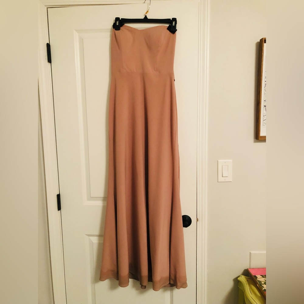 Jenny Yoo apricot bridesmaids dress